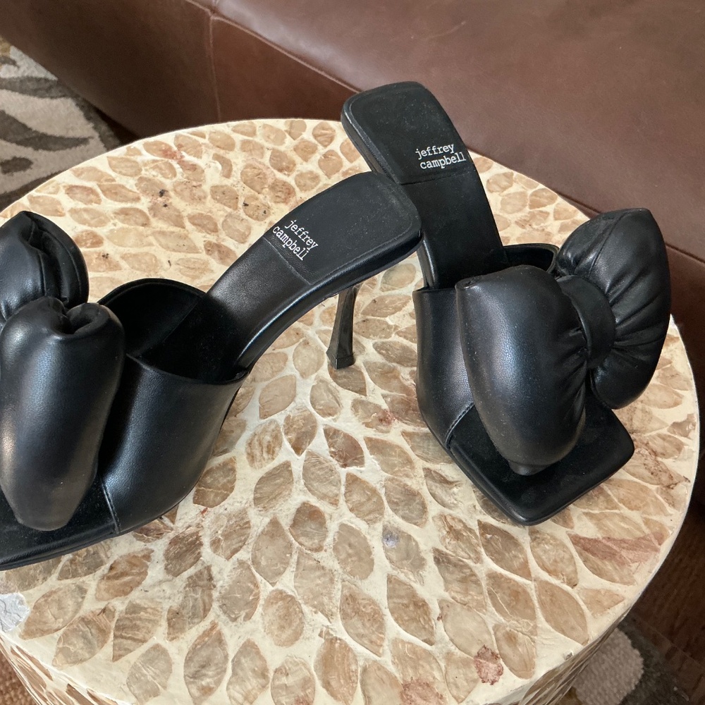 Jeffrey Campbell Bow Heels Black Leather - Picture 5 of 5